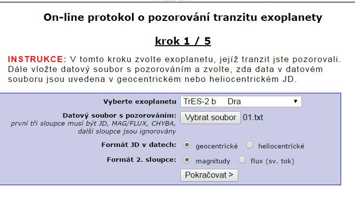 Tento postup opakujeme se všemi textovými soubory (se všemi srovnávacími hvězdami), které jsme si