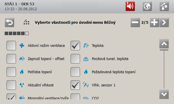 .. Zvolte funkce, které budou dostupné v menu příslušného typu uživatele. Lze vybrat všechny zobrazené funkce.