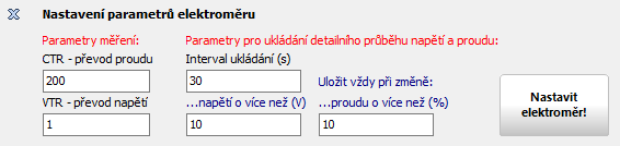 Sestavy měření, Interval zobrazení V grafech se obvykle zobrazují zvolené tzv.