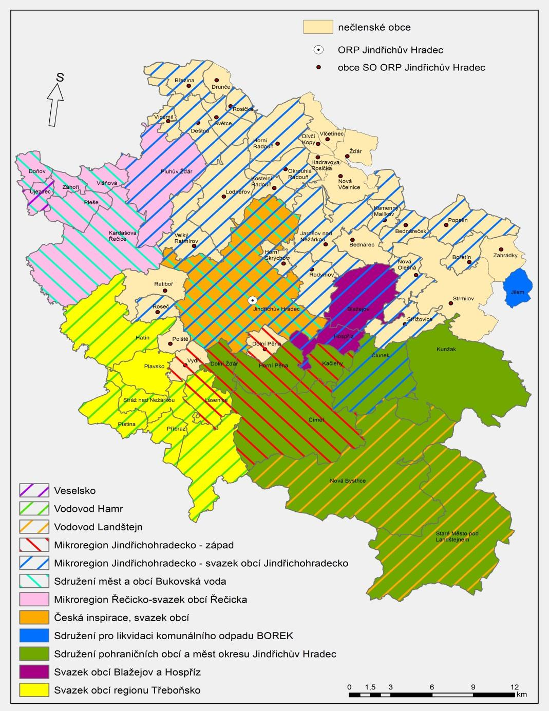 2 Souhrnná zpráva za všechny DSO v území Ve správním obvodu ORP Hradec působí 12 dobrovolných svazků obcí (Mikroregion Jindřichohradecko, Mikroregion Jindřichohradechko západ, Mikroregion Řečicko,