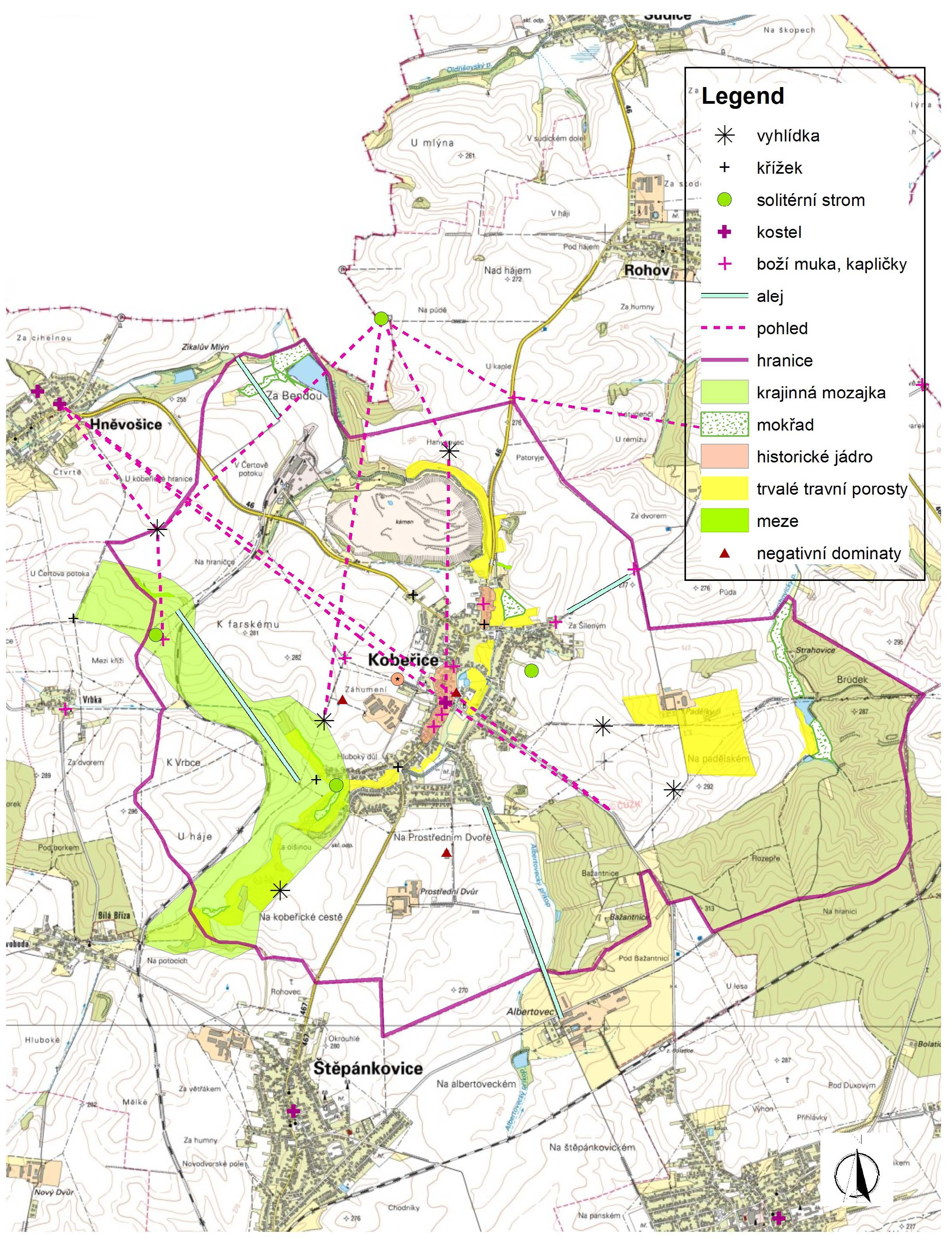 Legenda Mendelova univeita v Brně Solitérní strom v krajině Zahradnická fakulta MAPA HODNOT 4/ 204