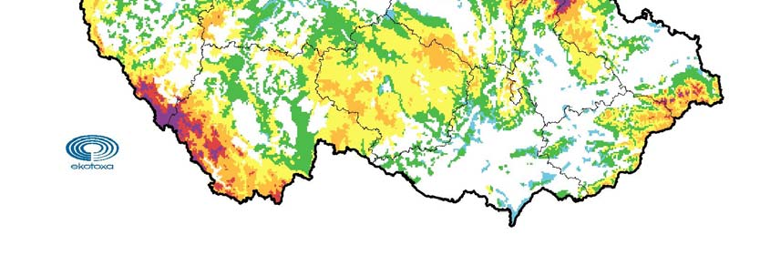 Průměrné imisní koncentrace přízemního ozonu byly porovnány s MPOC (Maximální přípustná koncentrace ozonu).