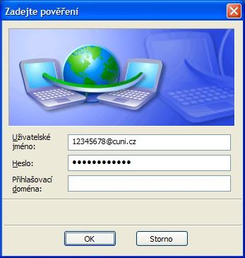 Zadejte svoje uživatelské jméno včetně realmu (domény) a heslo pro eduroam. Neopisujte příklad!