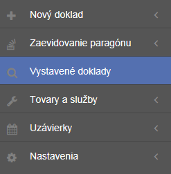 Strana 37 / 73 Obrázok 40: Základné menu - Vystavené doklady 3.6.