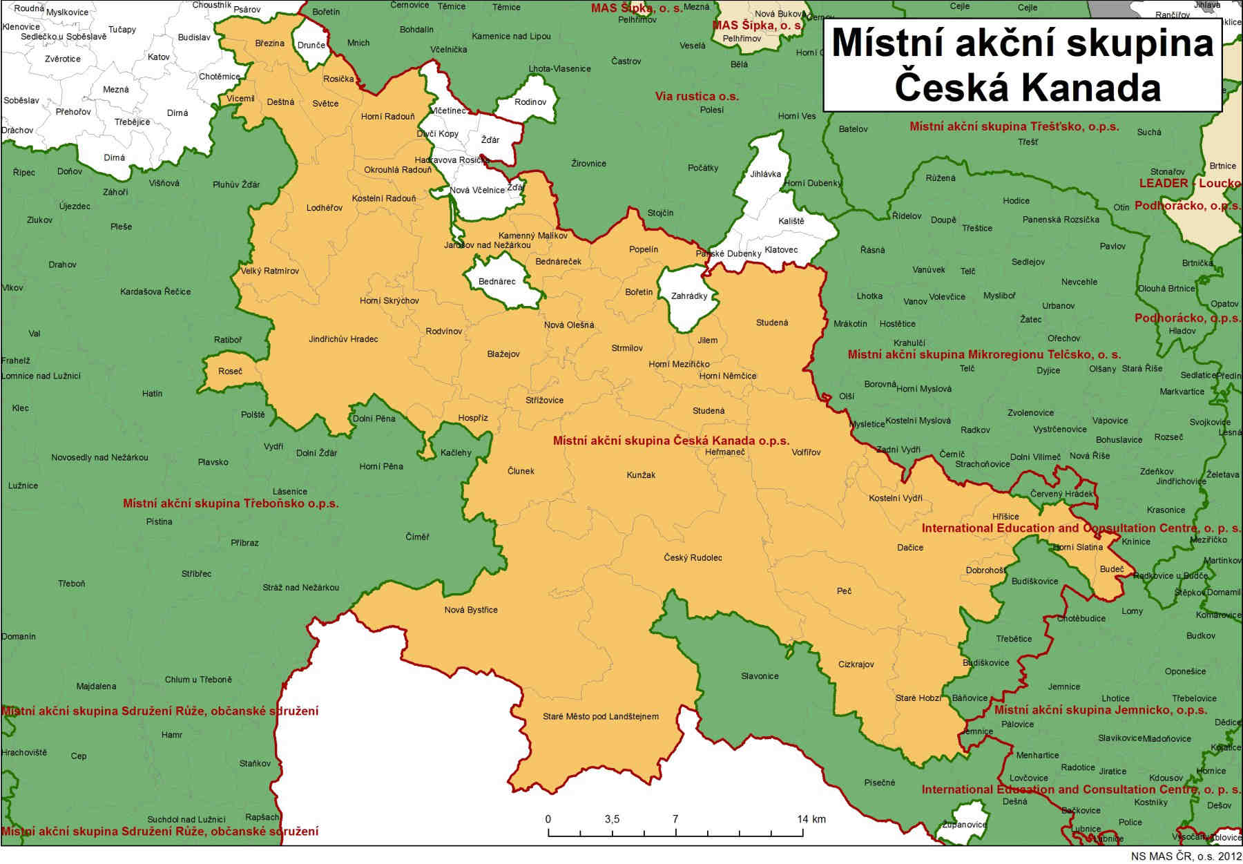 Místní akční skupina Česká Kanada o.p.s Poměrně nově vzniklým subjektem je pak místní akční skupina Česká Kanada o.p.s. sdružující jak mikroregiony, tak jednotlivé obce, podnikatele a neziskové organizace.