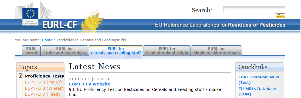 Referenční laboratoře EU pro PESTICIDY Záměr zřízení sítě EURL/NRLs: zajistit vysokou a srovnatelnou úroveň analýz reziduí pesticidů ve všech členských zemích EU, zlepšit kvalitu a správnost výsledků