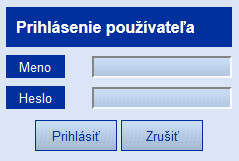 po kliknutí na položku Prihlásiť.