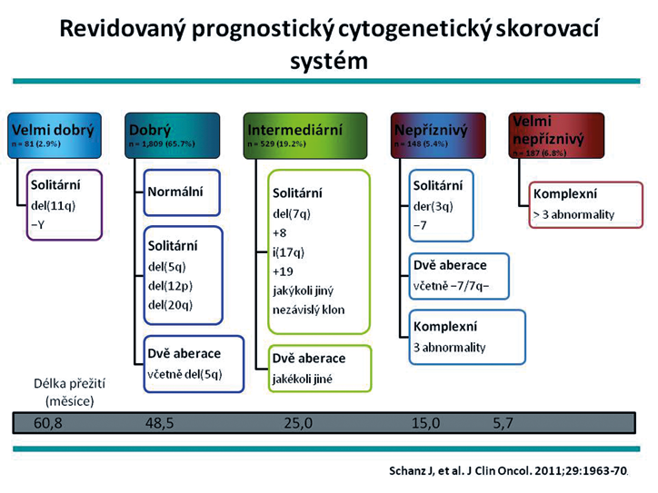 Obr. 1. Revidovaný prognostický skórovací systém (podskupiny karyotypu) podle Schanz et al. (5) Obr. 2.