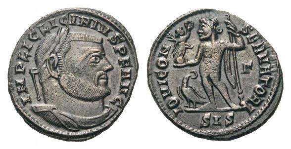 1. Romulus ( 309) follis, 309 312, Ostia, 6.71 g. Av: IMP MAXENTIVS DIVO ROMVLO N V FILIO, prostovlasá hlava Romula zprava.