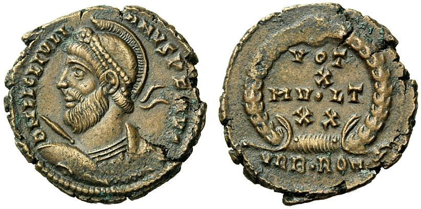 RIC VIII, 369/275 Ex Numismatik Lanz München, Auction 157 (09. 12. 2013), pol. 364 (<http://www.acsearch.info/images/71/707194.jpg>, cit. 21/4/2014) 38. Julianus II.