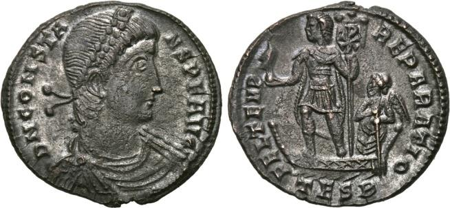 257 (<http://www.acsearch.info/images/71/701895.jpg>, cit. 19/4/2014) 28. Constans (337 350) AE 2, 348 350, Thessalonica, 24 mm, 4.6 g.