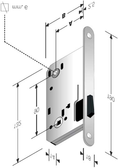 Magnetne enotočkovne ključavnice za lesena vrata Magnetna ključavnica za W 14 18 132 8 90 190 - za notranja in vmesna vrata