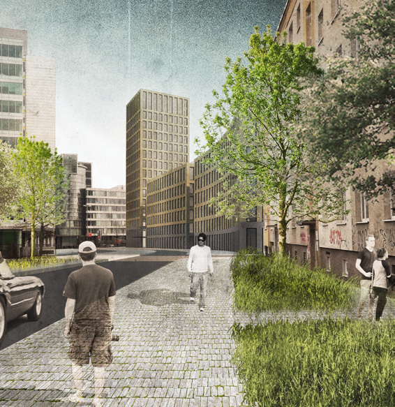 2. NÁVRH Cílem projektu je v první fázi navrhnout efektivnější urbanistické uspořádání Budějovického náměstí z hlediska všech aktérů a následně na základě urbanistického řešení navrhnout novou
