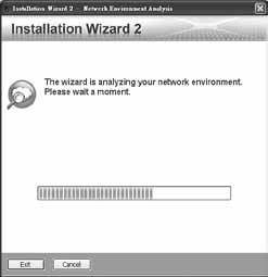 5 Přiřazení IP adresy 1. Nainstalujte průvodce Installation Wizard 2 z adresáře softwarových nástrojů na disku CD se softwarem. 2. Program provede analýzu síťového prostředí.