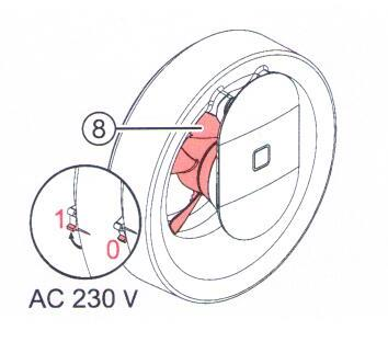 Před zapnutím se ujistěte, že se lopatky ventilátoru mohou volně a zlehka otáčet. Zapněte přívod elektrického napájení do odtahového ventilátoru Pulsar.