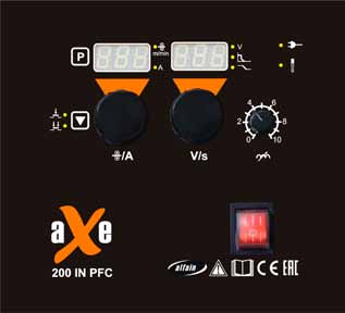 welding, suitable for the car bodywork Single-phase multifunction inverter 4 roll feed The possibility of using 15 kg coils Digital control system, real-time display welding parameter Synergic