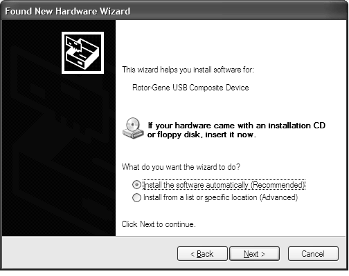4. Vyberte Install the sfotware automatically (Recommended) (Nainstalujte
