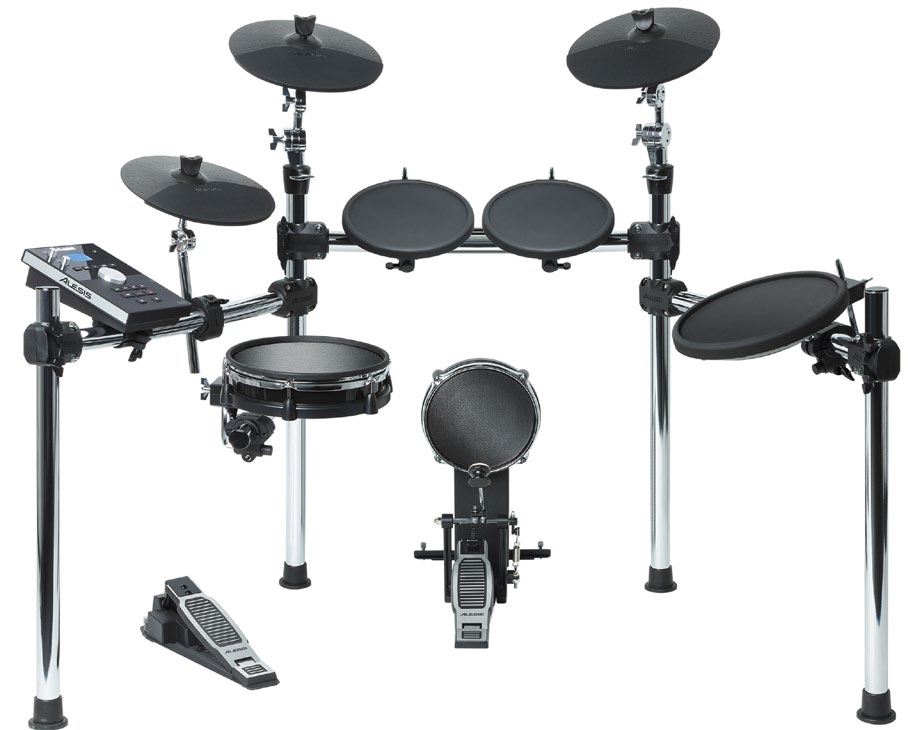 (tomy), 1x11 Dual-Zone Pad (tom), 3x10 pad pro Hi-hat, Ride a Crash (w/choke), pedál, Hi-Hat