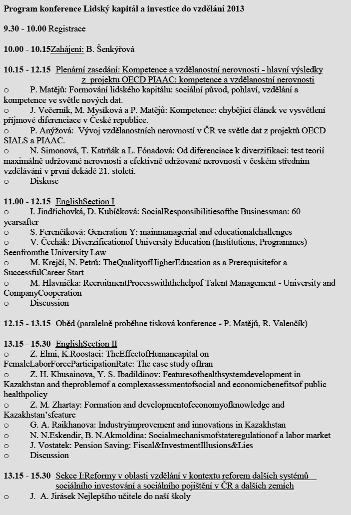 PŘÍLOHA - VĚDECKÉ KONFERENCE