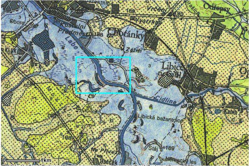 Poděbrady Podloží v oblasti zkoumaného ramene Půdy v oblasti zkoumaného ramene (obě mapy zdroj: Česká Česká geologická služba, http://www.geology.