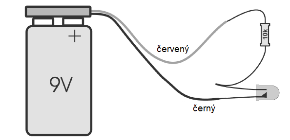 2. den / Připojení zdroje (baterie) Za druhými dvířky se skrývá klip pro připojení k 9 V baterii. V tomto experimentu dojde k použití obvodu z prvního dne. Klip připojte k dodávané baterii.