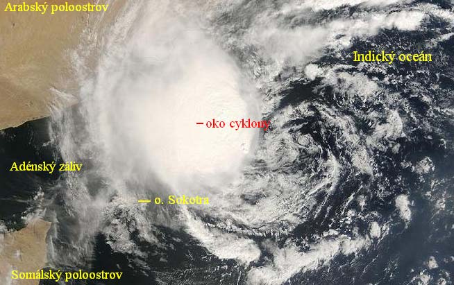 ledna 2006 Arabský poloostrov tropická cyklona nad Adénským zálivem a ostrovem