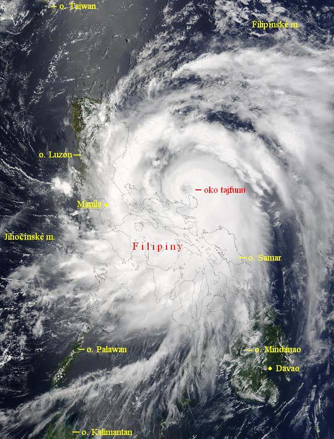 PŘÍRODNÍ KATASTROFY TROPICKÉ CYKLONY Východní Asie tajfun Nida nad Filipínami 1.