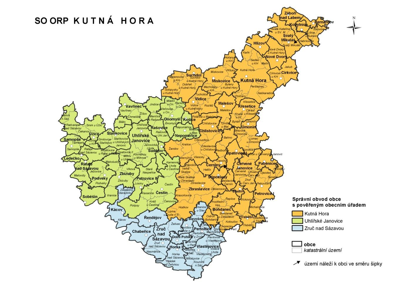 Teoretická část 1. Charakteristika ORP Kutná Hora Regionální informační servis definuje obec s rozšířenou působností jako nový typ obce, které vykonávají státní správu v přenesené působnosti.