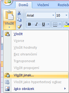 Kopírování / Vkládání Kopírování vzorců, textů, celých sloupců (zkopírování