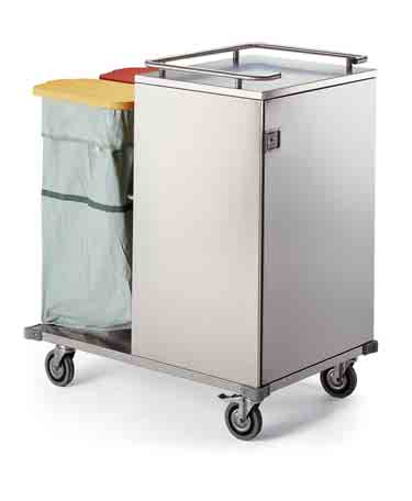CARRELLI RACCOGLITORI Il carrello aperto permette lo svolgimento contemporaneo della raccolta di biancheria sporca e distribuzione di biancheria pulita direttamente al letto del degente o dellʼospite.
