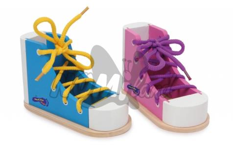 Rozměry podložky 29 x 13 x 3,5 HR92 Barevné boty s tkaničkami Sada obsahuje 2 ks barevných dřevěných bot s tkaničkami, které pomůžou dětem