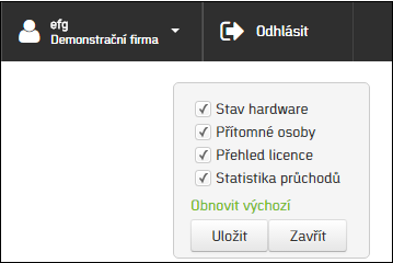 Přehled licence Tabulka Přehled licence informuje o jednotlivých parametrech vaší licence. Kromě parametrů sestavených při objednání cloudového řešení zobrazuje i např.