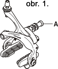 I. Montáž a seřízení BRZDOVÉ ČELISTI CAMPAGNOLO (montáž, seřízení, údržba) Přidělejte brzdu na rám, či vidlici imbusovým šroubem A (obr. 1.) a dotáhněte imbus.