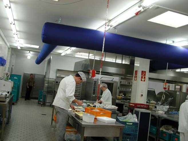 Kuchyně Kuchyně jsou obvykle prostorově stísněné a jejich extrémní zátěž teplem a výpary vyvolává potřebu velmi intenzivního větrání.