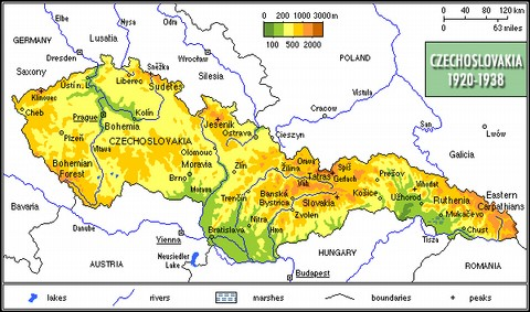 Československá republika se skládala z těchto zemí: Čechy Morava Slovensko Podkarpatská Rus Jednotlivé země však