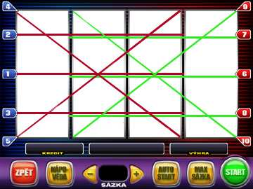 4. Výherní linie Výhry z jednotlivých linií se sčítají. 5. Bonusová hra Risk Jestliže ve standardním režimu vyhraje hráč jakoukoliv částku, může se pokusit ji zdvojnásobit.