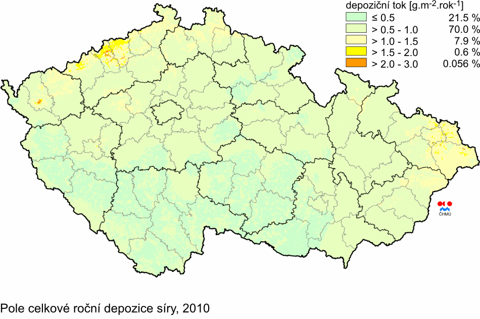 [kg.ha -1.rok -1 ] 5 >5-10 >10-15 >15-20 >20-30 Obr. 2 Depoziční tok v ČR v roce 2010 (ČHMÚ, 2011) 2.2.2 Formy síry v půdě Síra se v půdě nachází v podobě organické a anorganické.
