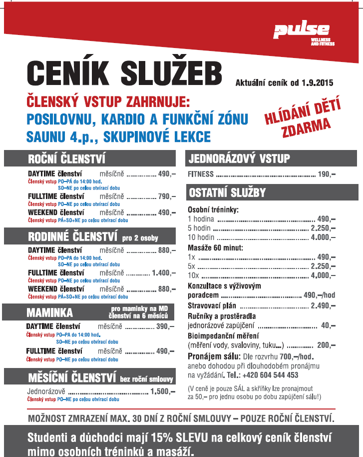 Ceník Pulse