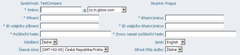 Po stisknutí Hledat se zobrazí seznam všech připojených uživatelů, a po stisknutí Upravit v pravém sloupci je zobrazeno nastavení daného čísla.