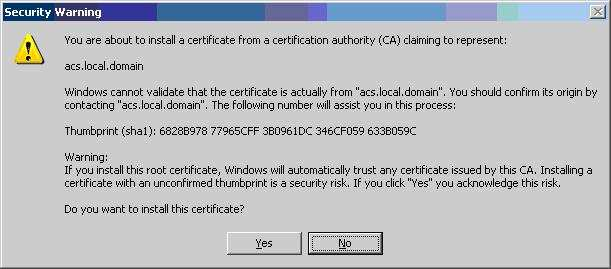 Po úspešnom importe osobného certifikátu sa vám, pokiaľ ste už predtým