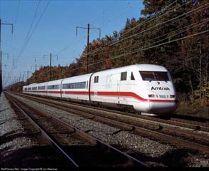 AMTRAK v nedávné minulosti 1994 zkoušky se soupravou ICE1 návrhy předpokládaly 1000 km nové vysokorychlostní tratě