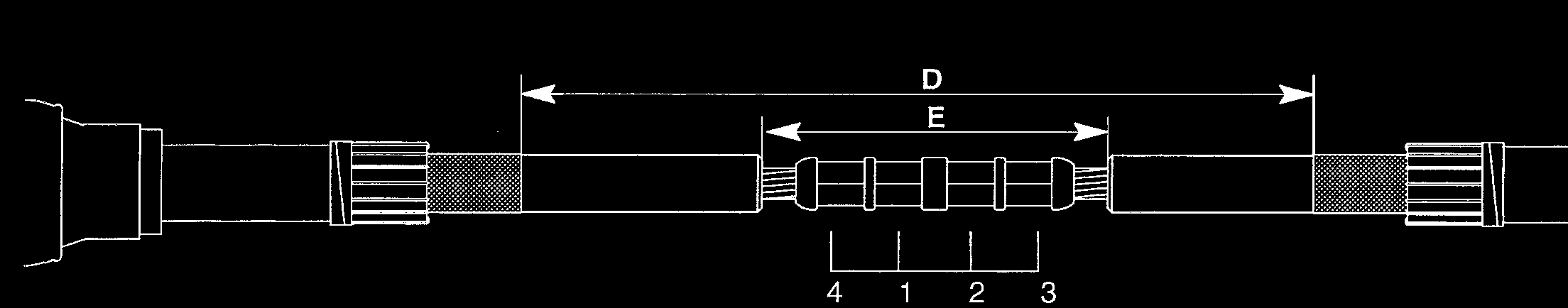 Spojení vodivých jader a) spojení lisováním šestihranou čelistí - Zasuňte vodivá jádra do spojky jader a zalisujte v pořadí slisů dle obrázku.