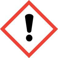 Značení podle Nařízení (ES) č.1272/2008 Výstražný symbol nebezpečnosti: Signální slovo: Standardní věty o nebezpečnosti: Varování H319: Způsobuje vážné podráždění očí.