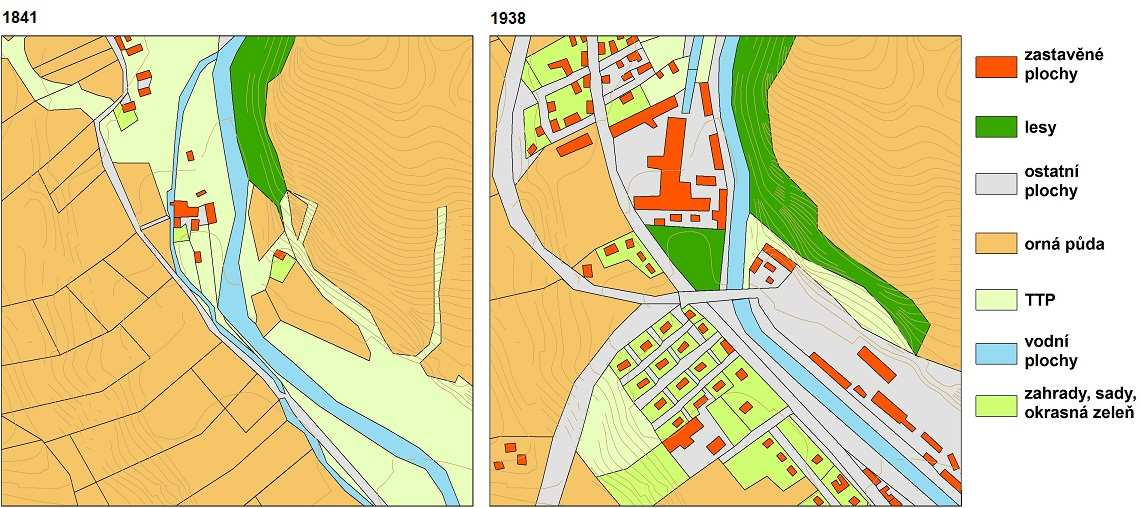 přes 100 osob (na obr.30 relativně rozsáhlejší budova vedle šachovnicovitě uspořádaných menších dělnických domů) (Vašata 2012). Na obr.