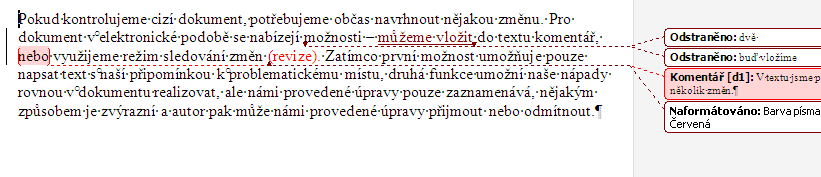 Nastavení provedená v dolní části dialogového okna se použijí i při příštím porovnání. Při nastavení v okně nahoře vytvořil program nový dokument, do kterého vynesl revizní značky.