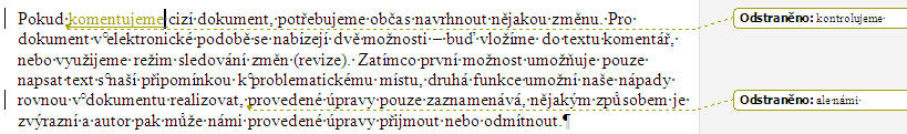 výše) vybereme první a druhý dokument s revizemi a nastavíme parametry pro fungování