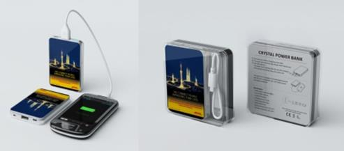 PLASTOVÁ POWERBANKA Kapacita 5000 mah, včetně USB mikro kabelu, baleno v krystalové krabičce dle
