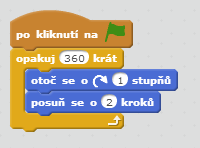 Poznámky: Žáci si otevřou předpřipravený projekt Auto_3. V projektu je možno ladit program pomocí připraveného tlačítka znovu, které umístí vozidlo na výchozí pozici a směr.