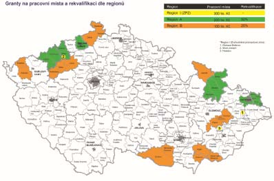 Granty na pracovní místa a rekvalifikaci dle regionů dopady za nesplnění podmínek stanovených zákonem o investičních pobídkách. Zásadní změny v evidenci tzv.