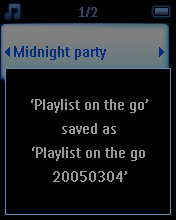 5.3.3 Uložení mobilního seznamu stop Mobilní seznam stop lze uložit. Seznam bude uložen pod jiným názvem a Playlist on the go (Hrací seznam na cestu) bude vyprázdněn.